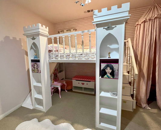 Princess castle bed with slide - Linas & Sons