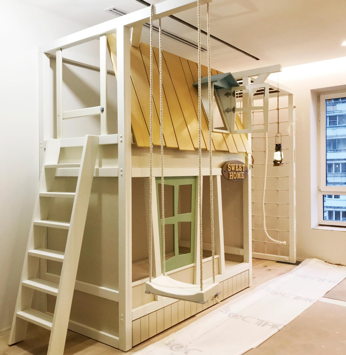 Bunk Treehouse bed with slide / gym - Linas & Sons
