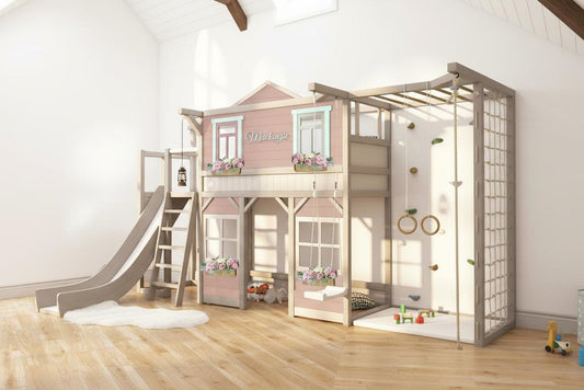 Dollhouse bunk bed with slide - Linas & Sons