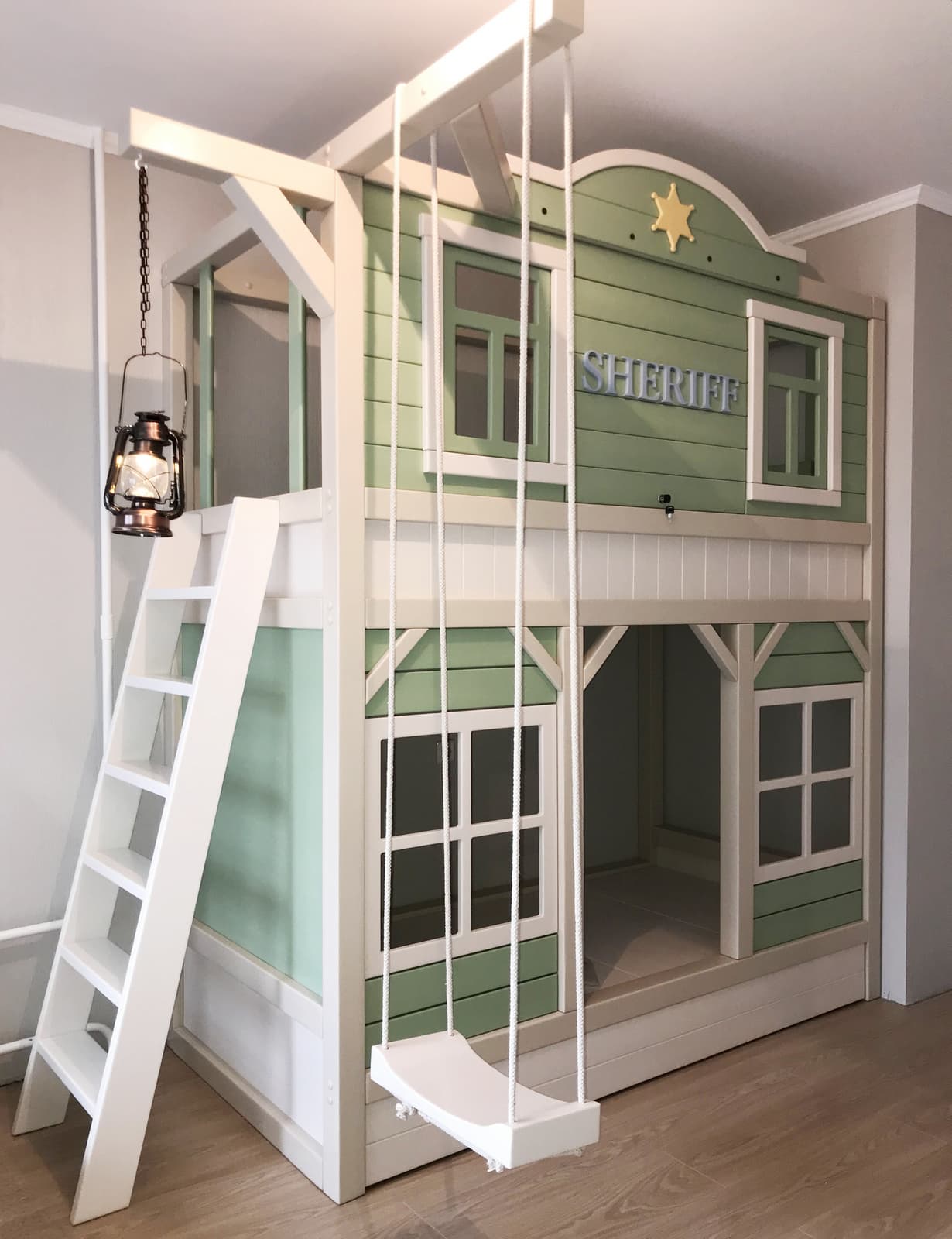 Cowboy bunk bed with slide - Linas & Sons