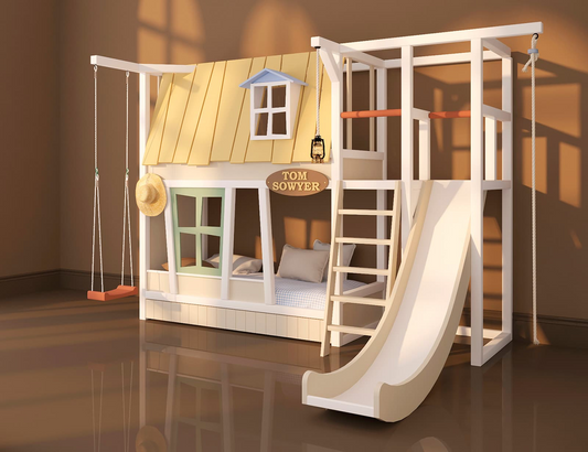 Bunk Treehouse bed with slide / gym